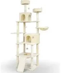 VOUNOT&reg; Katzenbaum 215cm, mehrst&ouml;ckiger Katzenm&ouml;bel XXL, mit Korb, Pl&uuml;schb&auml;lle,