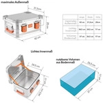 ALUBOX Alukisten mit Druckguss Stapelecken - 18 Liter - Silber