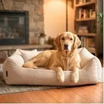 4L Textil TEO Hundekorb mittelgro&szlig;e Hunde Kuscheliges Hundebett mit Bezug
