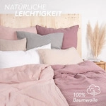 Pure Label Musselin Bettw&auml;sche 135x200 4 teilig bestehend aus Bettbezug 135 x 200 cm