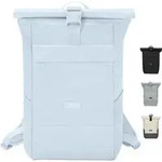 Lichtblaue Rolltop-Rugzak mit Laptopfach f&uuml;r Uni & Arbeit