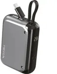 nevox POWERBANK 10000mah mit Intergriertem USB-C Kabel PD-30W - Grau