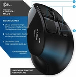 CSL - ergonomische Maus (Bluetooth, Funk, optische kabellose Vertikal Maus - 2,4 Ghz