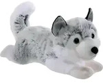 Flauschiger Pl&uuml;sch Winter Husky, liegend 30cm
