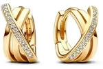 Signature Damen Creolen von PANDORA mit Zirkonia, IP Gold - Gold