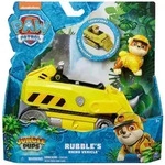 Paw Patrol Jungle Pups - Nashorn-Fahrzeug mit Rubble-Figur - Schwarz/Gelb