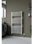 Handtuchw&auml;mer Badheizk&ouml;rper Elektrisch Omega 120x60 cm Heizstab 600 Watt Wei&szlig; -