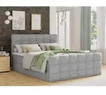 Boxspringbett Best Lux mit Fu&szlig;teil, 2 Bettk&auml;sten, Bonell-Matratze und Topper (Grau