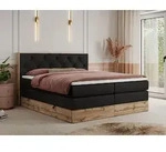 MKS MEBLE King Boxspringbett 180x200 mit Bettkasten Eiche, Polsterbett 180x200 mit