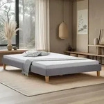 Homestyle4u Polsterbett 160x200 Futonbett Grau Doppelbett Bett Bettgestell mit