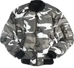 Fliegerjacke MA1 urban L wind- und wasserabweisend beidseitig tragbar - Schwarz - L