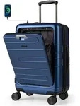 COSTWAY 20&rdquo; Handgep&auml;ck 40L, Trolley mit Laptopfach, Vordertasche, USB, TSA-Schloss