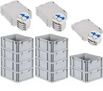 SuperSparSet 10x Eurobox NextGen Grip mit Scharnierdeckel und blauen