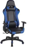 TPFLiving B&uuml;rostuhl Mirage Kunstleder schwarz/blau - Schwarz/Blau