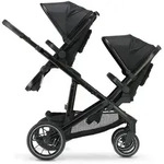DERYAN Evy V2 Kinderwagen - Zwillingswagen - Erweiterbar - Inklusive Extra-Sitz -