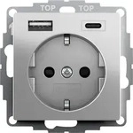 GIRA SCHUKO SH USB-Spannungsv. 2f Typ A/C 2459600 - Silber