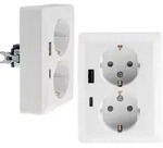 MILOS Schutzkontaktsteckdose 2-fach 250V/16A USB A+C/PD wei&szlig; matt - Wei&szlig;