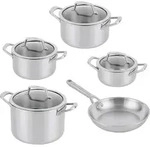 Ninja EverClad 5-teiliges Set aus Edelstahl, Suppent&ouml;pfe, Pfanne - Silber