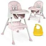 Ricokids 700002 Kinderhochstuhl Milo mit Tisch, rosa - Rosa