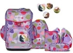Ergobag Cubo Light Bl&uuml;tenzauB&auml;r Schulranzen Set 6tlg. - Hellrot