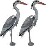 Relaxdays Reiher Gartenfigur, 2er Set, gegen Fischreiher, f&uuml;r Gartenteich, mit