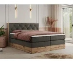 MKS MEBLE King Boxspringbett 180x200 mit Bettkasten Eiche, Polsterbett 180x200 mit