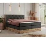 MKS MEBLE King Boxspringbett 180x200 mit Bettkasten Eiche, Polsterbett 180x200...
