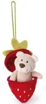 NICI 49435 Bendix B&auml;r Maskottchen 13cm mit Schleife in Erdbeer GR&Uuml;N