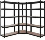 AREBOS Schwerlastregal 3er Set | Eckregal, bis 875 kg, Stecksystem, stabil, Anthrazit