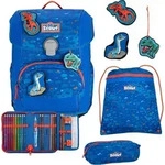 Scout Schulranzen Superflash Neo Set 4-teilig Blue Dino blau - Blau