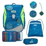 Scout Alpha DIN Deep Sea Schulrucksack Set 4tlg. - Blau