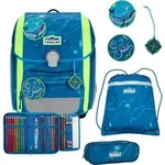 Scout Schulranzen Basic Genius Set 4-teilig Deep Sea blau - Blau