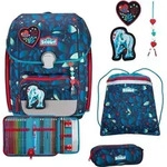 Scout Exklusiv Genius LED White Unicorn Schulranzen 4tlg. - Blau