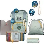 DerDieDas ErgoFlex Tiny Exklusiv Eco Schulranzenset 5-teilig Grey Planet mint -
