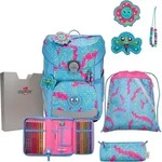 DerDieDas ErgoFlex Easy Schulranzenset 5-teilig Happy Pixel hellblau - Hellblau