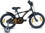 PROMETHEUS Kinderfahrrad 16 Zoll Jungen und M&auml;dchen in Schwarz Matt & Orange mit
