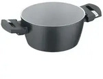 Kochtopf 20 oder 24 cm (ohne Deckel), Aluminium, schwarz - b.perfect - Schwarz/Wei&szlig;