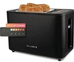 KLAMER Toaster, Toaster mit Br&ouml;tchenaufsatz, hochwertiger 2 Scheiben-Toaster, 6