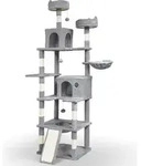 VOUNOT&reg; Katzenbaum 215cm, mehrst&ouml;ckiger Katzenm&ouml;bel XXL, mit Korb, Pl&uuml;schb&auml;lle,