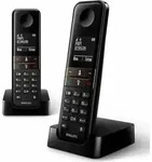Kabelloses Telefon Philips D4702B/34 Duo 1,8" DECT (2 pcs) - Schwarz