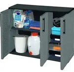 Gartenschrank 3-t&uuml;rig Wetterfest Outdoor Schrank Kunststoff Mehrzweckschrank