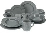 CreaTable, 25865, Arianne Grau, Kombiservice 20-tlg, Porzellan - Grau