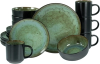 CreaTable, 20166, Nordic Fjord Green, Kombiservice 16-tlg, Steinzeug CreaTable, 20166, Nordic Fjord Green, Kombiservice 16-tlg, Steinzeug
