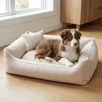 4L Textil TEO Kuscheliges Hundebett mit Rand, abnehmbarer waschbarer Bezug, f&uuml;r