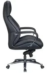 FineBuy Designer B&uuml;rostuhl Schwarz Bezug Echtleder Schreibtischstuhl bis 120 kg XXL