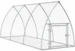 vidaXL Hasenstall Silbern 105x300x120 cm Verzinkter Stahl - Silber
