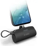SBS Powerbank NanoTube 5.000mAh 2xUSB-C 12W schwarz - Schwarz