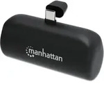 MANHATTAN Powerbank 5000 mAh USB Typ-C Stecker 10W schwarz - Schwarz