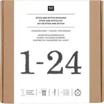Stick & Stitch Packung Adventskalender Zahlen, schwarz, inkl. wasserl&ouml;slicher,