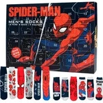 Marvel Spiderman Adventskalender mit 12 Paar Socken Gr&ouml;&szlig;e 40-45 f&uuml;r Herren